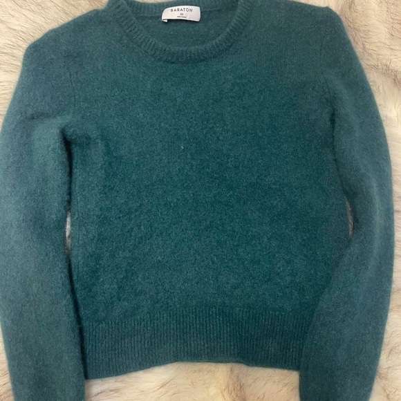 Classic Crewneck Women's Sweater in Deep Teal - Picture 2 of 4